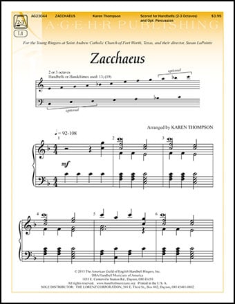 Zacchaeus Handbell Sheet Music | J.W. Pepper