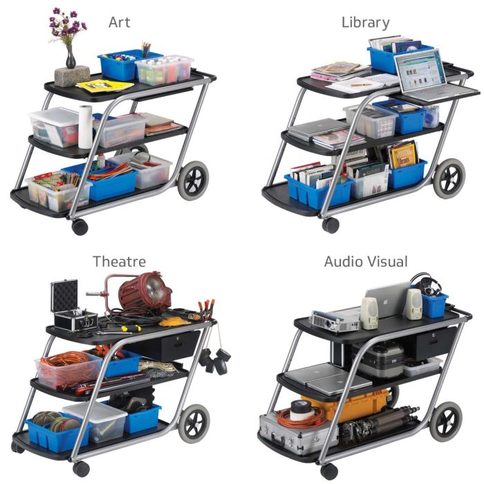 Teacher Taxi Cart with Pull Out Shelf and Power Strip | J.W. Pepper