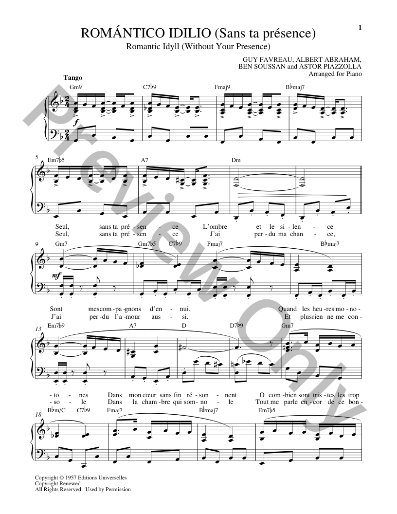 Romantico Idilio Piano Sheet Music | J.W. Pepper