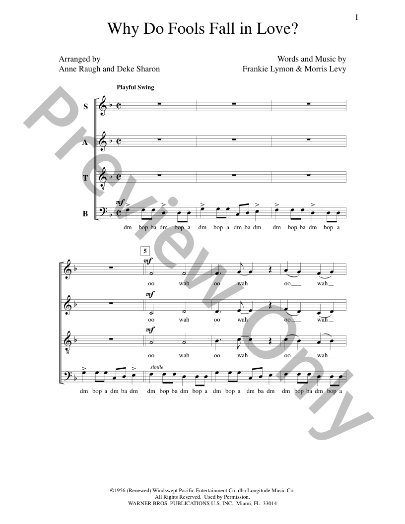 Why Do Fools Fall in Love? Choral Sheet Music | J.W. Pepper