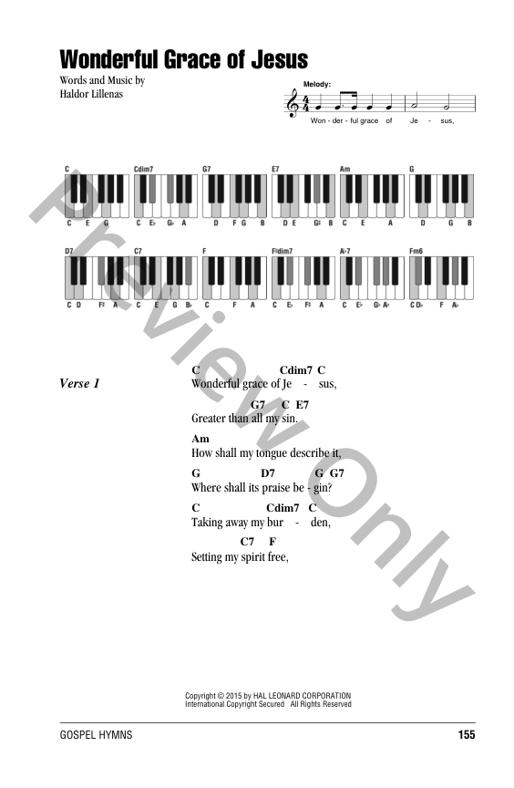 Wonderful Grace Of Jesus P/V/G Sheet Music | J.W. Pepper