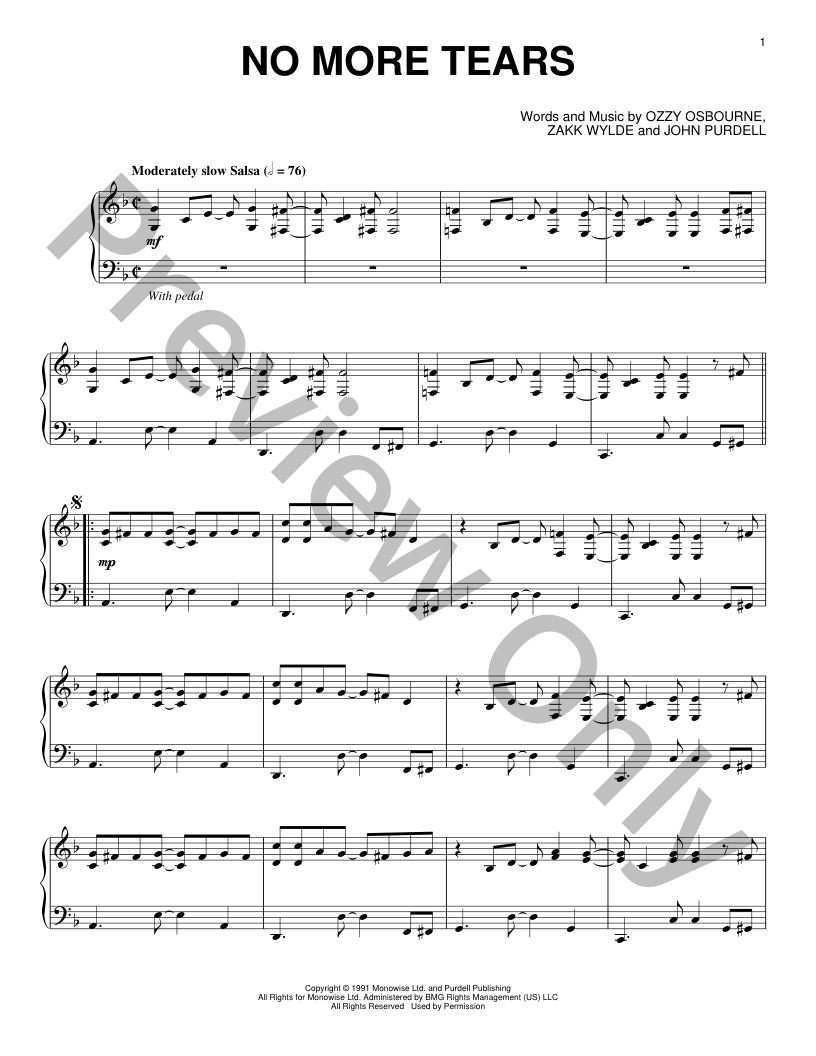 No More Tears Piano Sheet Music | J.W. Pepper