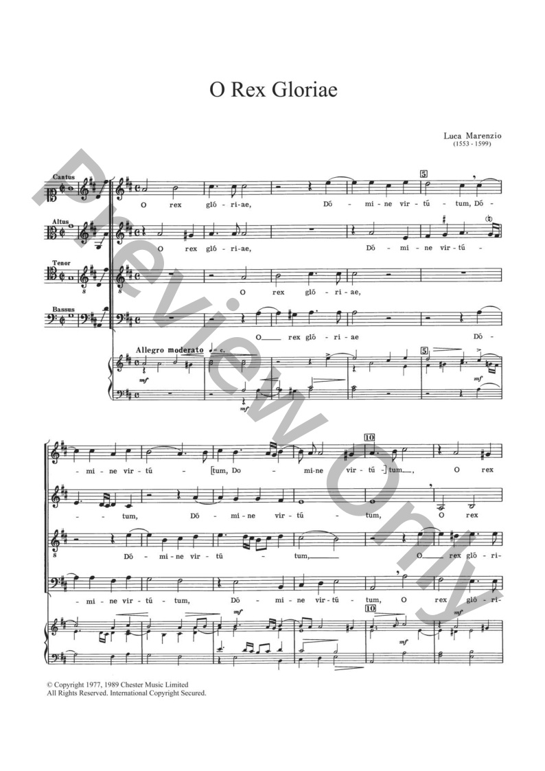 O Rex Gloriae Choral Sheet Music | J.W. Pepper