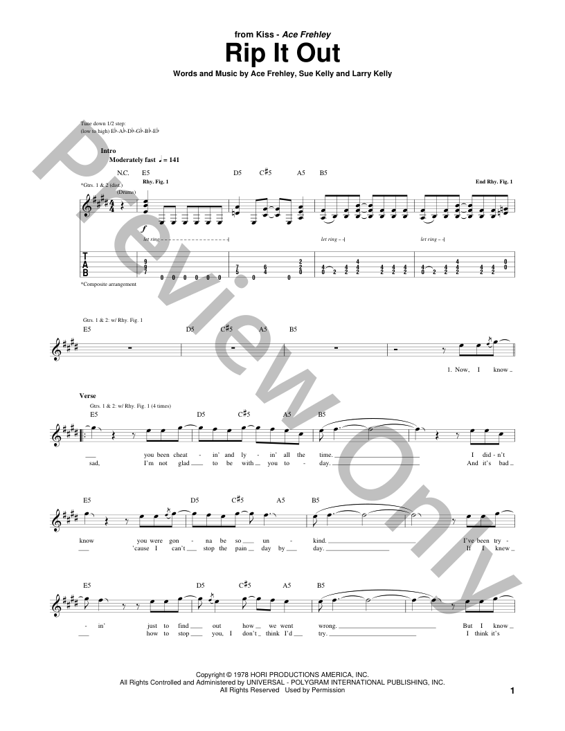 Rip It Out Guitar/Fretted Sheet Music | J.W. Pepper
