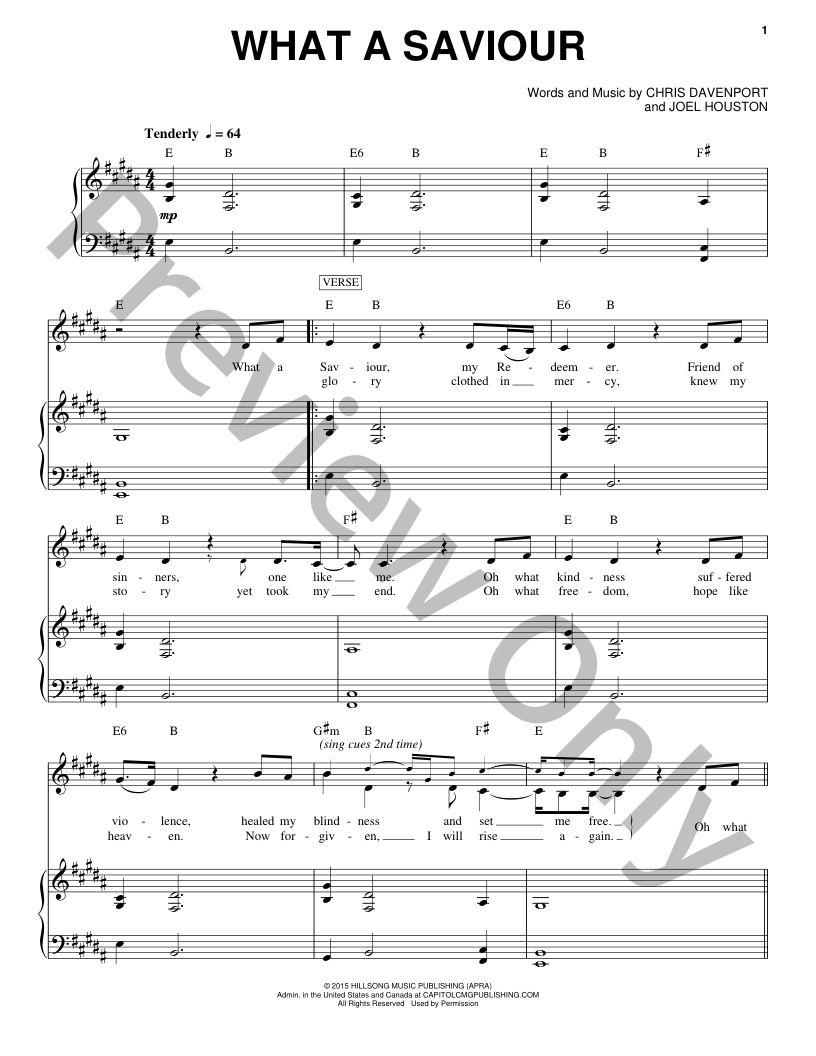What A Saviour P/V/G Sheet Music | J.W. Pepper