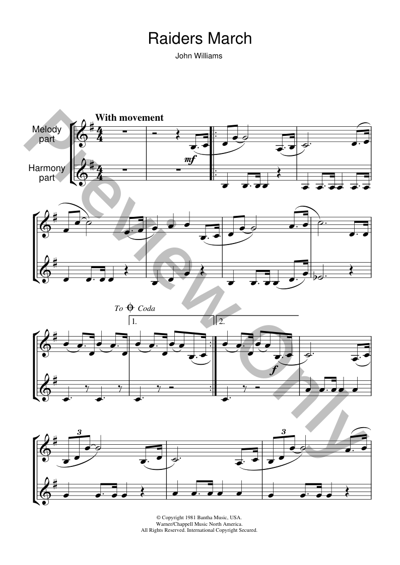 Raiders March Sheet Music | J.W. Pepper