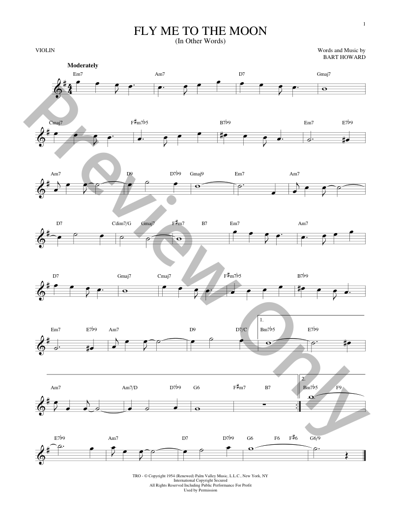 Fly Me To The Moon (In Other Words) Sheet Music | J.W. Pepper
