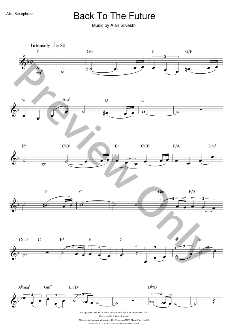 Back To The Future (Theme) Sheet Music | J.W. Pepper