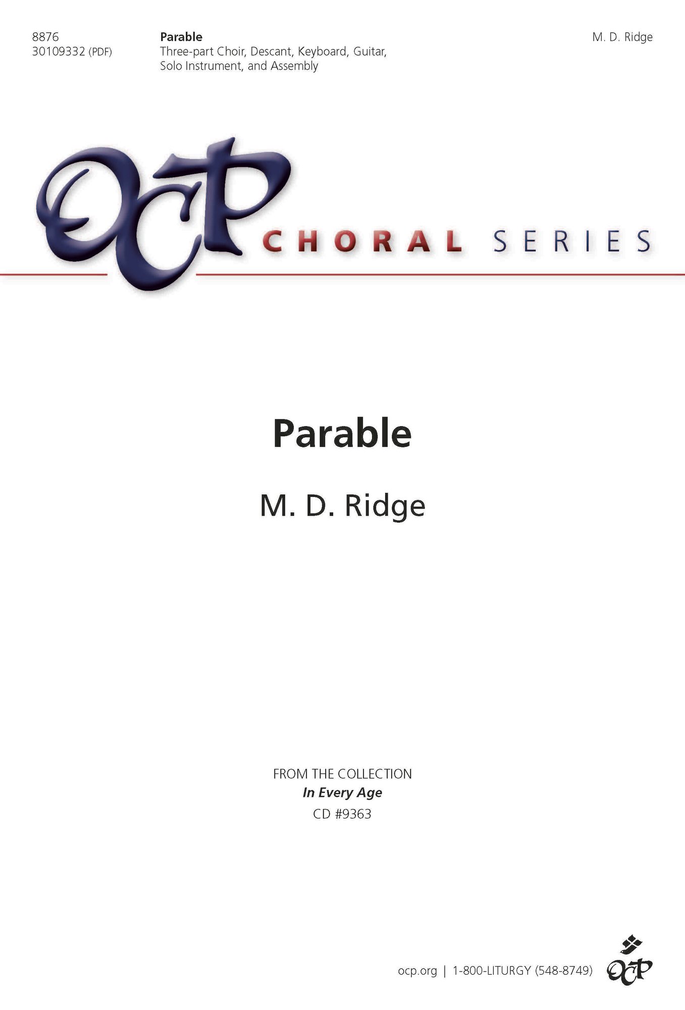 Parable Choral Sheet Music | J.W. Pepper