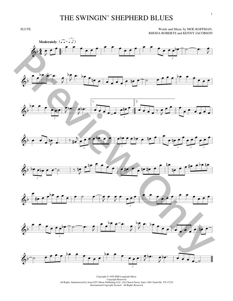 The Swingin' Shepherd Blues Sheet Music | J.W. Pepper