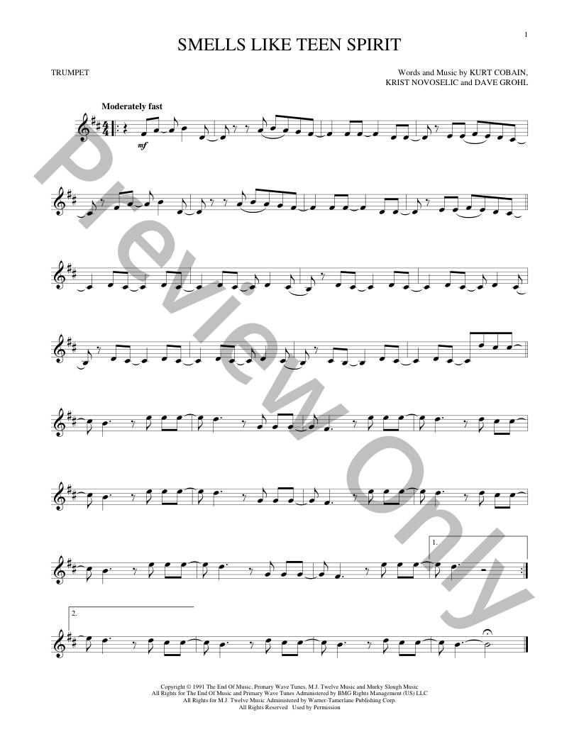 Smells Like Teen Spirit Sheet Music | J.W. Pepper