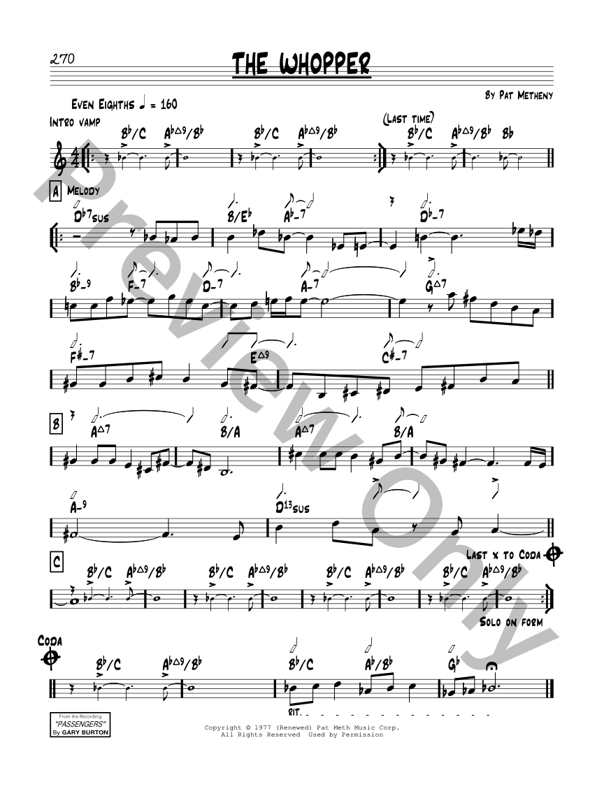 The Whopper P/V/G Sheet Music | J.W. Pepper