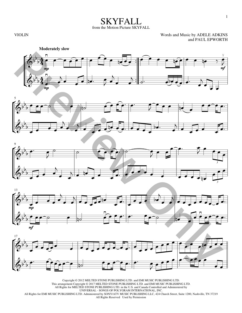 Skyfall Sheet Music | J.W. Pepper