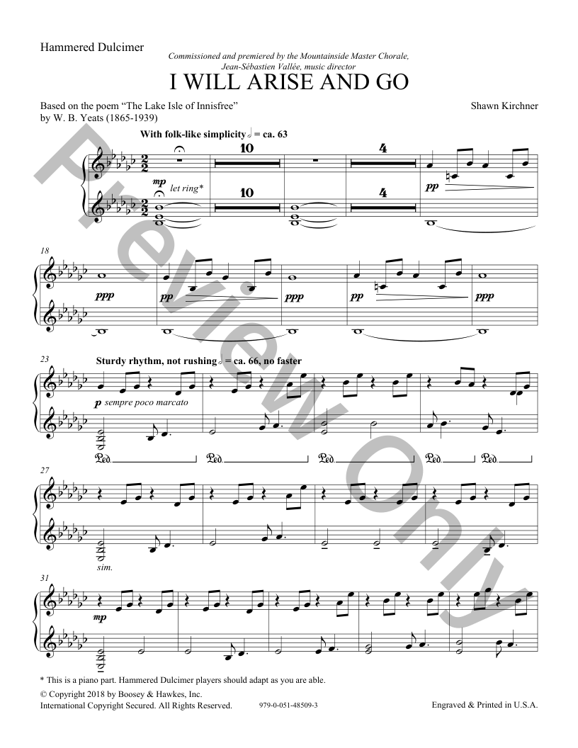 I Will Arise and Go Choral Sheet Music | J.W. Pepper
