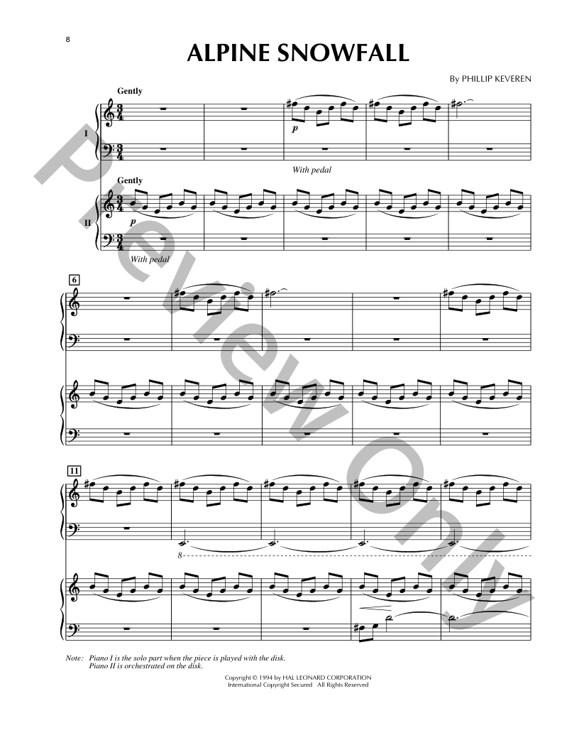 Alpine Snowfall Piano Sheet Music | J.W. Pepper