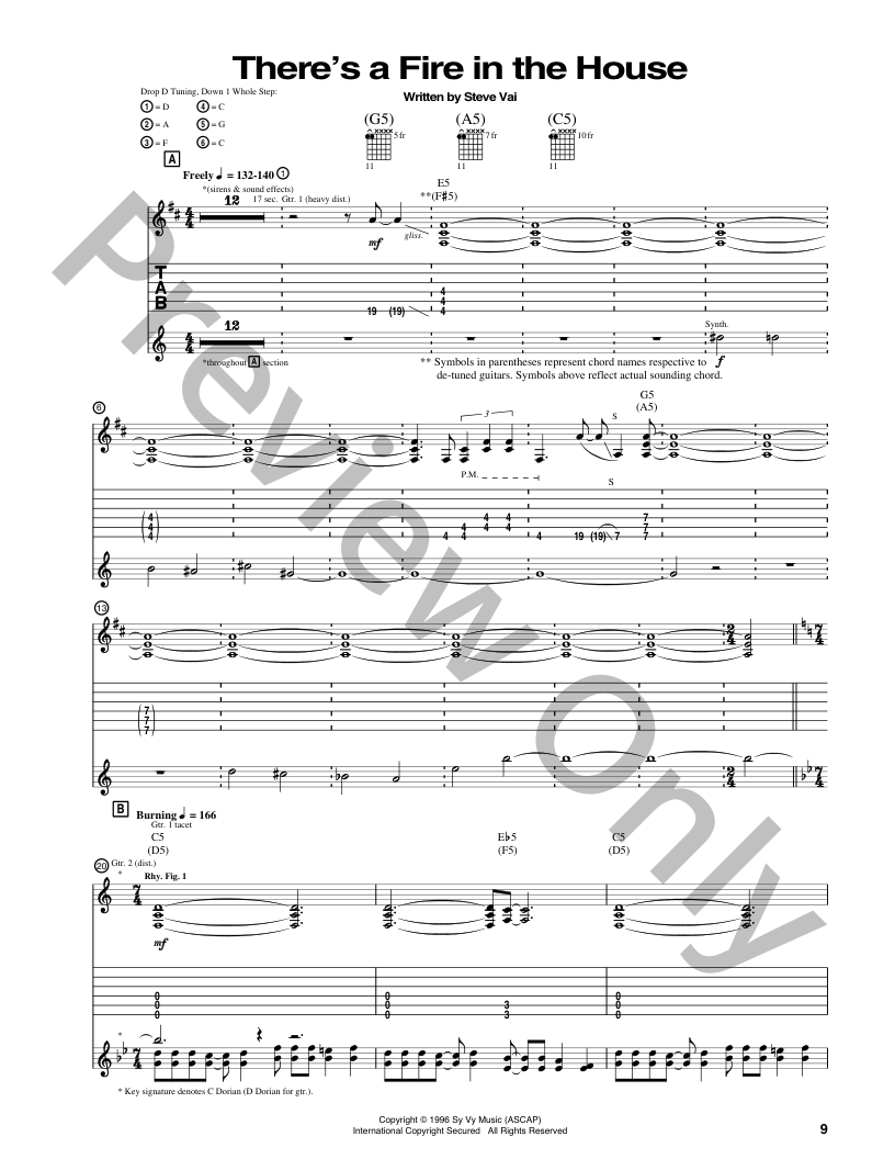 There's A Fire In The House Guitar/Fretted Sheet Music | J.W. Pepper