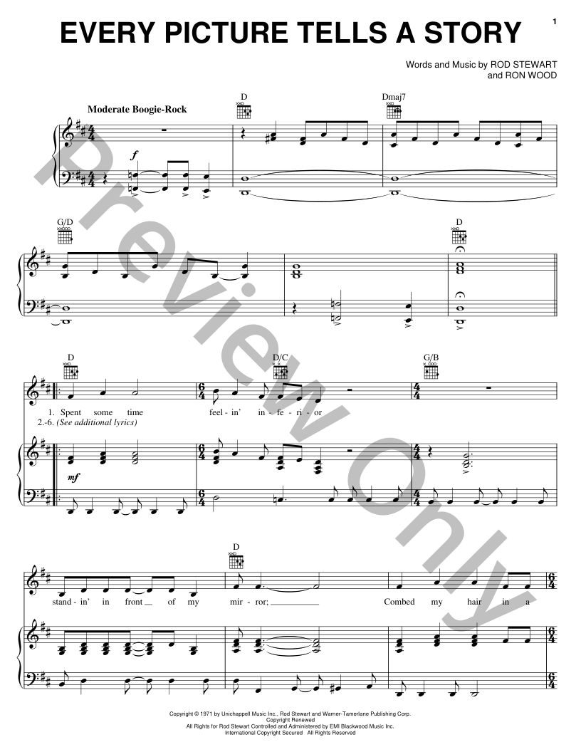 Every Picture Tells A Story P/V/G Sheet Music | J.W. Pepper