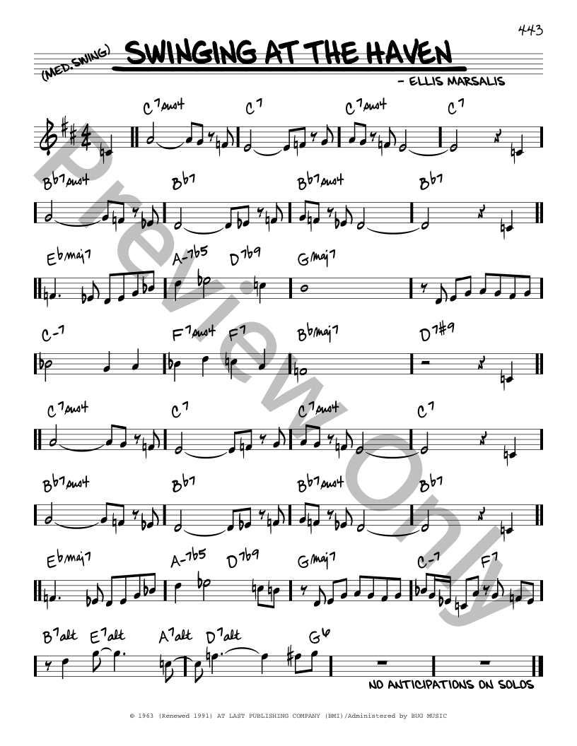 Swinging At The Haven P/V/G Sheet Music | J.W. Pepper