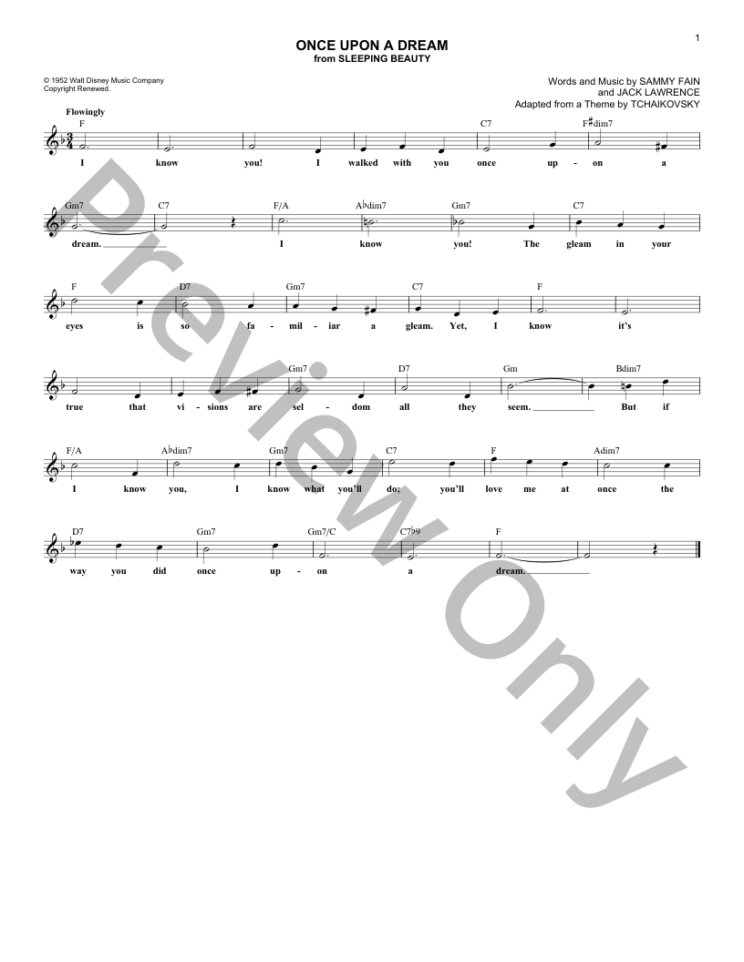 Once Upon A Dream P/V/G Sheet Music | J.W. Pepper