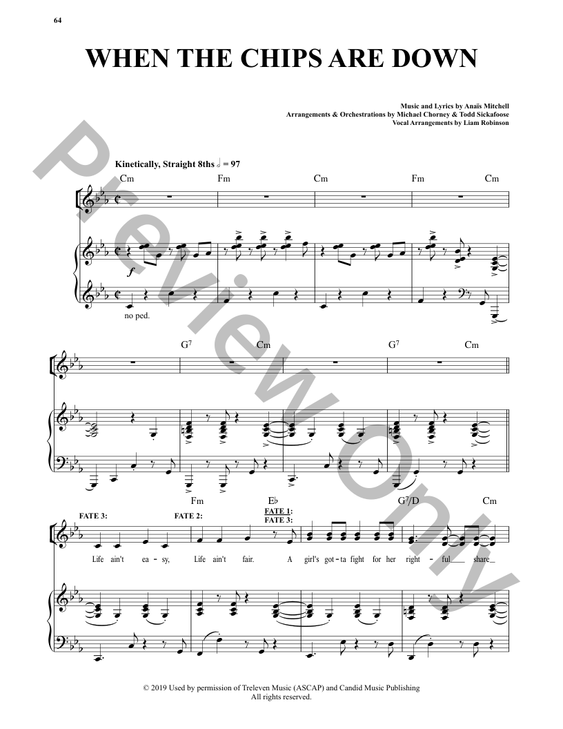 洋楽 TONE Pain (when the chips are down...) When The Chips Are Down P/V/G Sheet Music | J.W. Pepper
