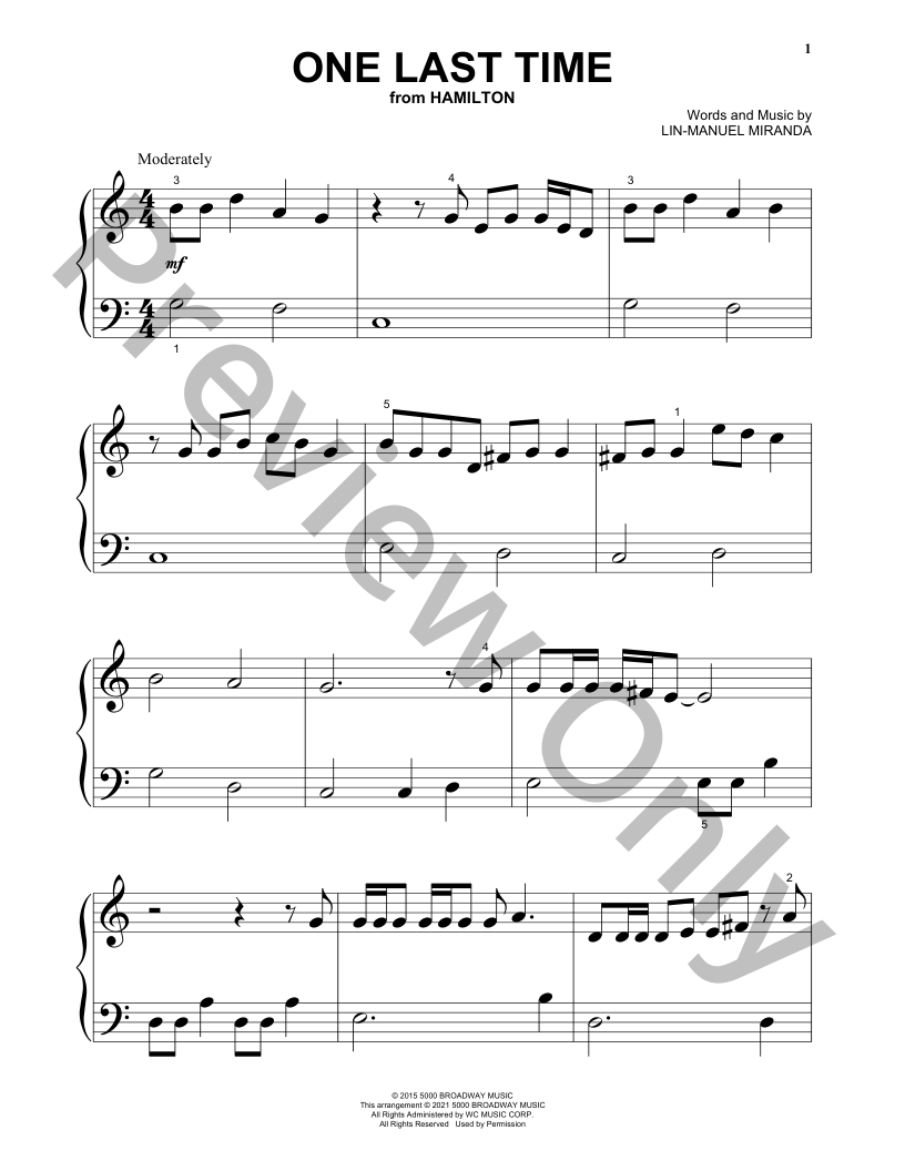 One Last Time Big Note Piano Sheet Music | J.W. Pepper