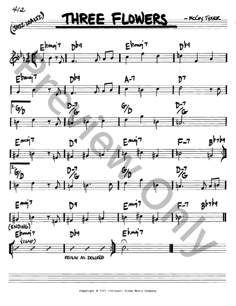 Three Flowers C Instruments EPRINT P/V/G Sheet Music | J.W. Pepper