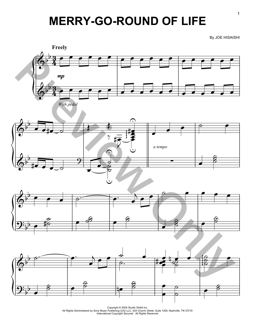 Merry Go Round Of Life Easy Piano Sheet Music | J.W. Pepper