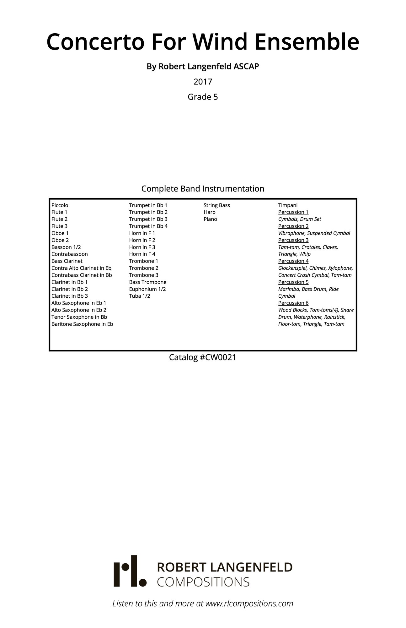 Concerto for Wind Ensemble Concert Band Sheet Music | J.W. Pepper