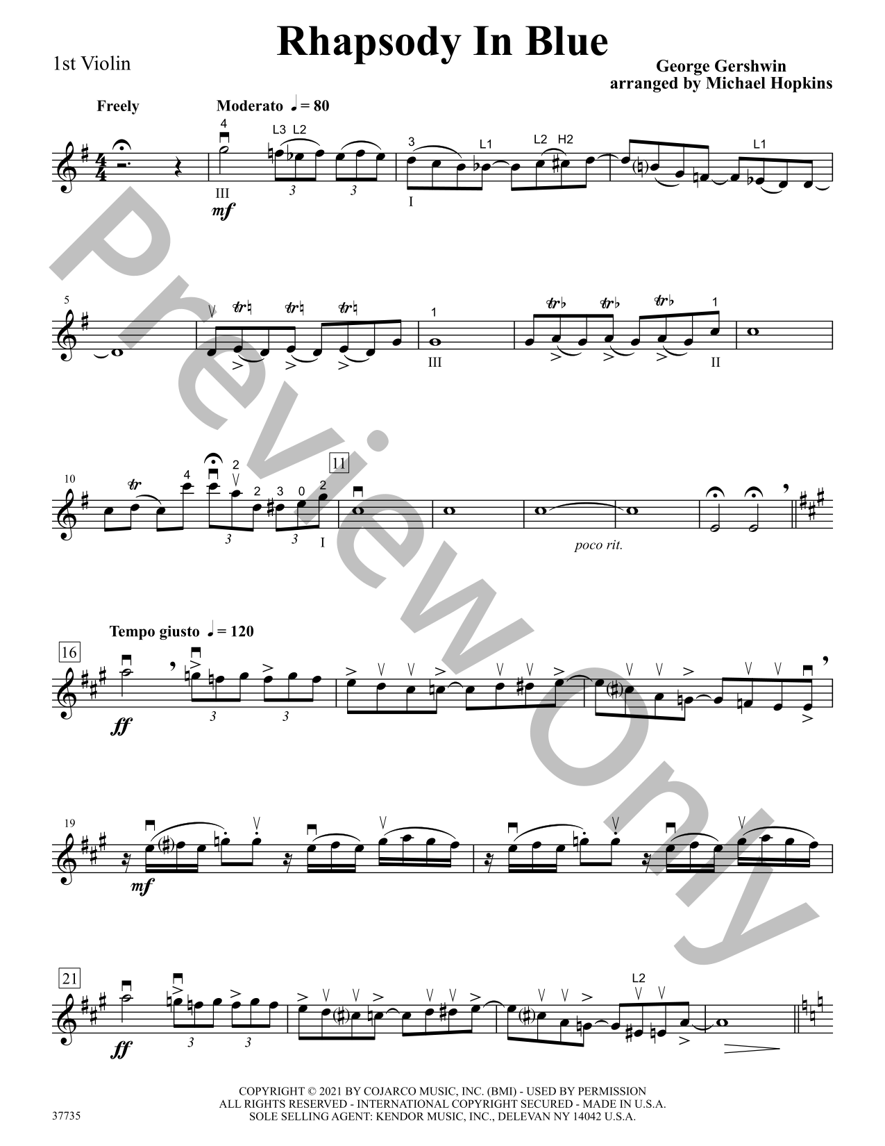 Rhapsody in Blue Orchestra Sheet Music | J.W. Pepper