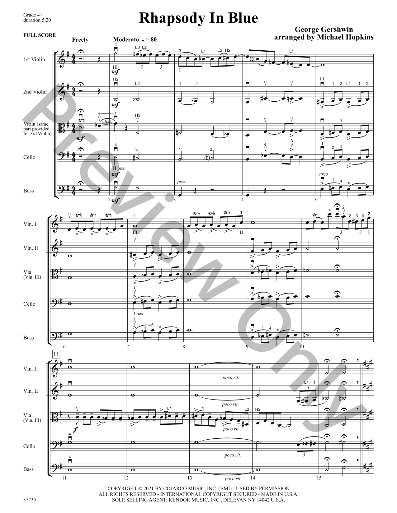 Rhapsody in Blue Orchestra Sheet Music | J.W. Pepper