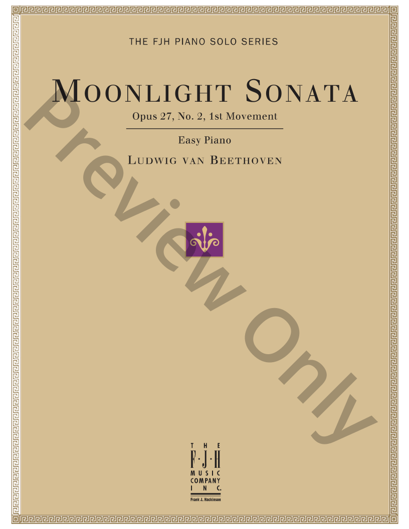Moonlight Sonata (Op. 27, #2, 1st Movement) Piano Sheet Music