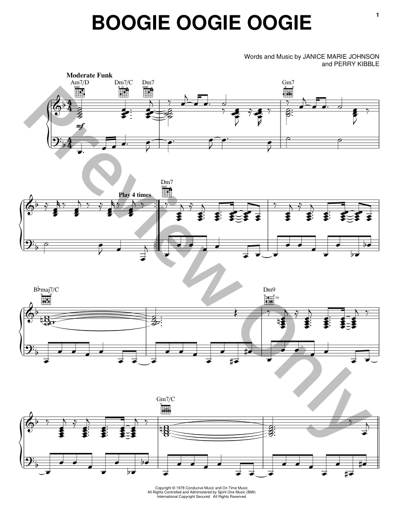 Boogie Oogie Oogie P/V/G Sheet Music | J.W. Pepper