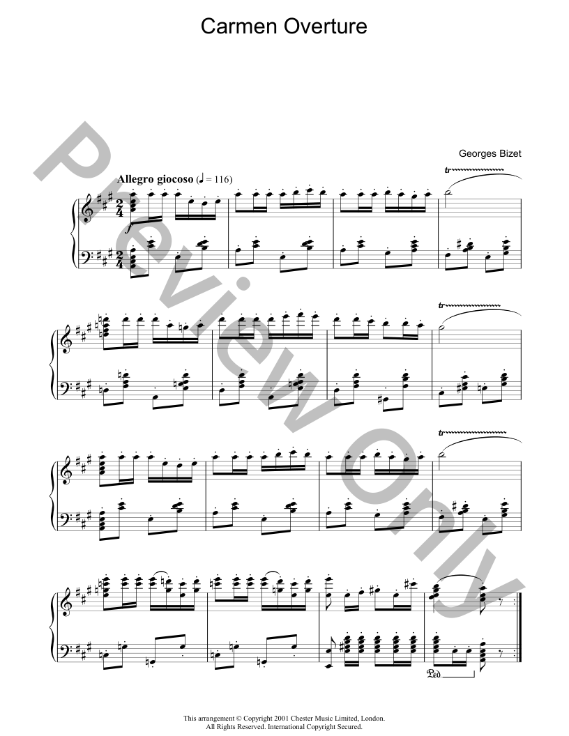 Overture from Carmen Piano Sheet Music | J.W. Pepper