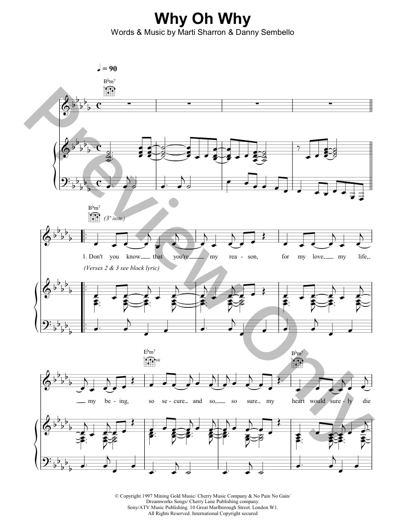 Why Oh Why P/V/G Sheet Music | J.W. Pepper