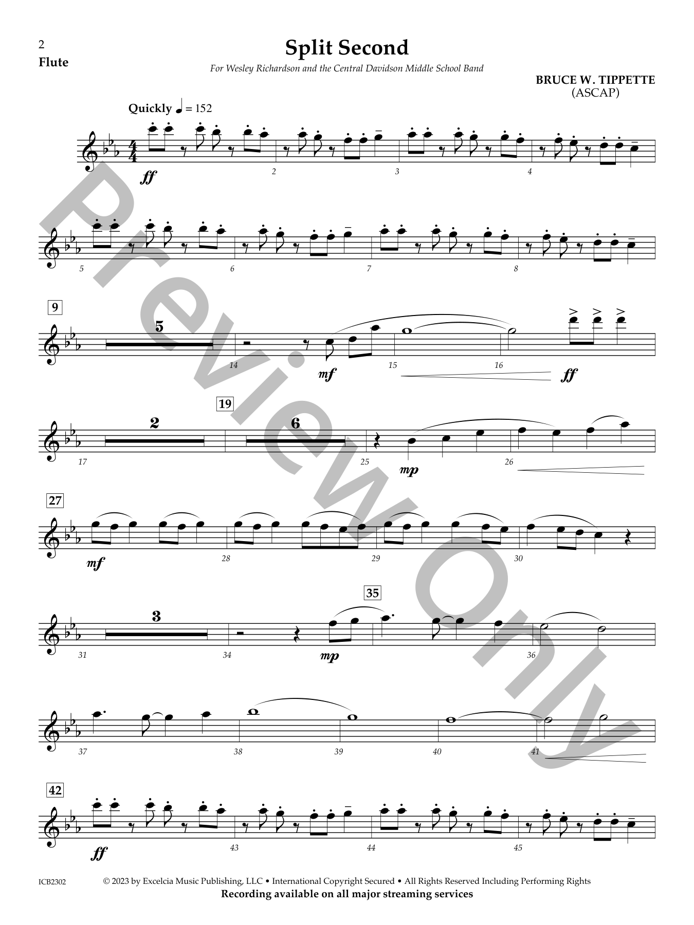 Split Second Concert Band Sheet Music | J.W. Pepper