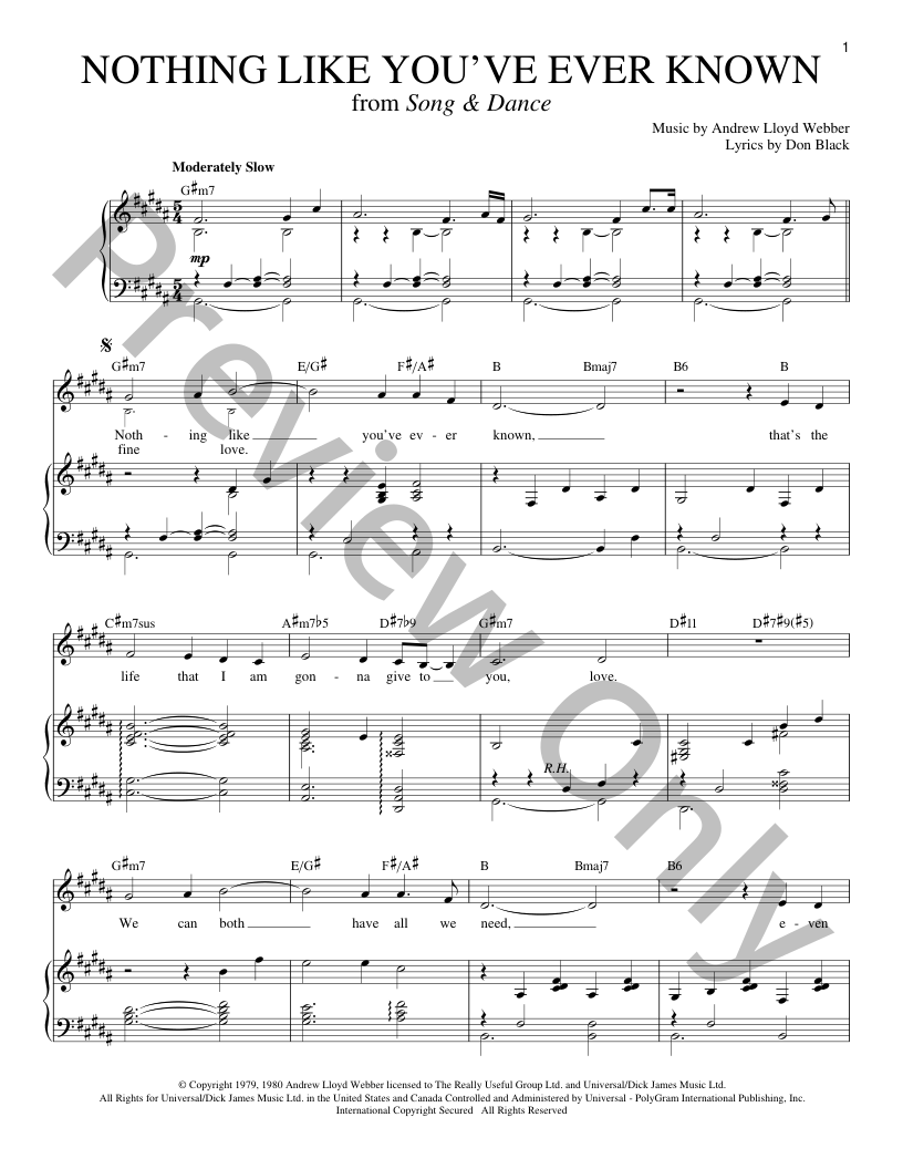 Nothing Like You've Ever Known P/V/G Sheet Music | J.W. Pepper