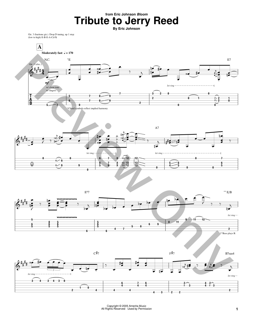 Tribute to Jerry Reed Guitar/Fretted Sheet Music | J.W. Pepper