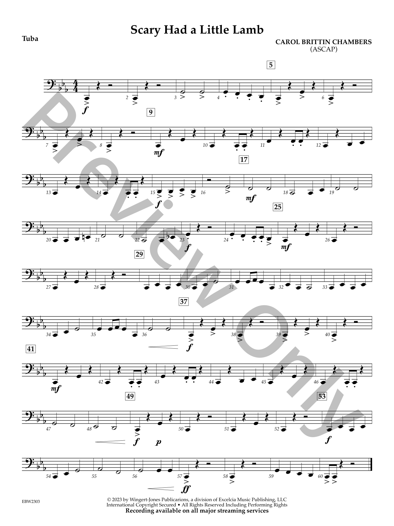 Scary Had a Little Lamb Concert Band Sheet Music | J.W. Pepper