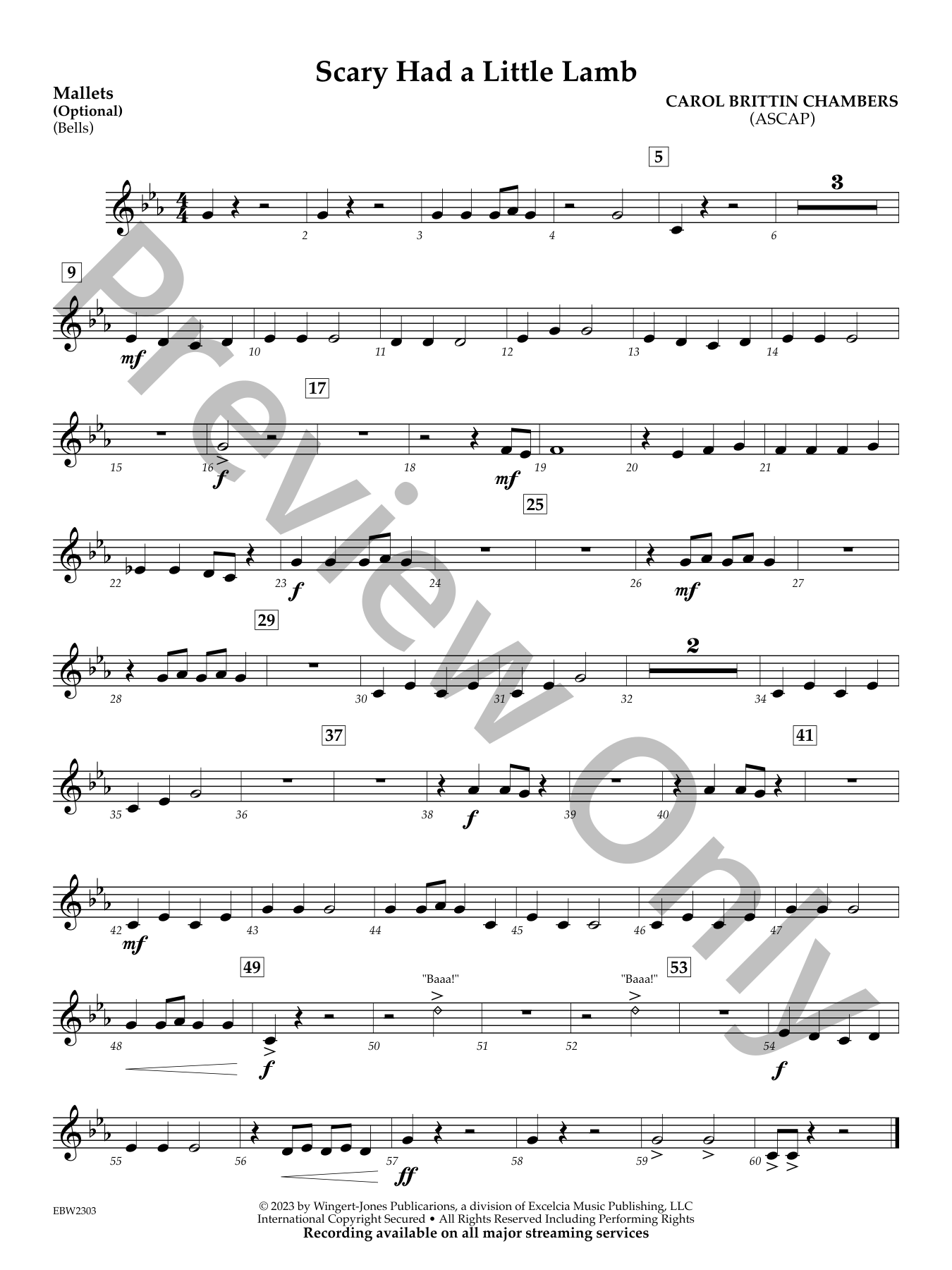 Scary Had a Little Lamb Concert Band Sheet Music | J.W. Pepper