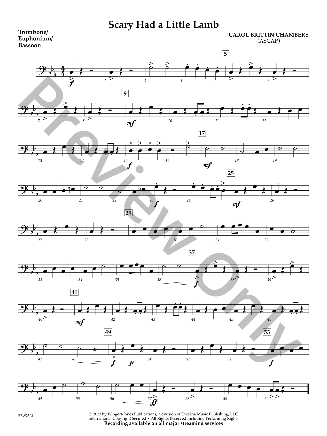 Scary Had a Little Lamb Concert Band Sheet Music | J.W. Pepper