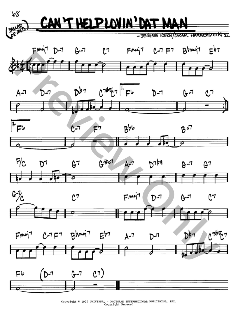 Can't Help Loving Dat Man P/V/G Sheet Music | J.W. Pepper