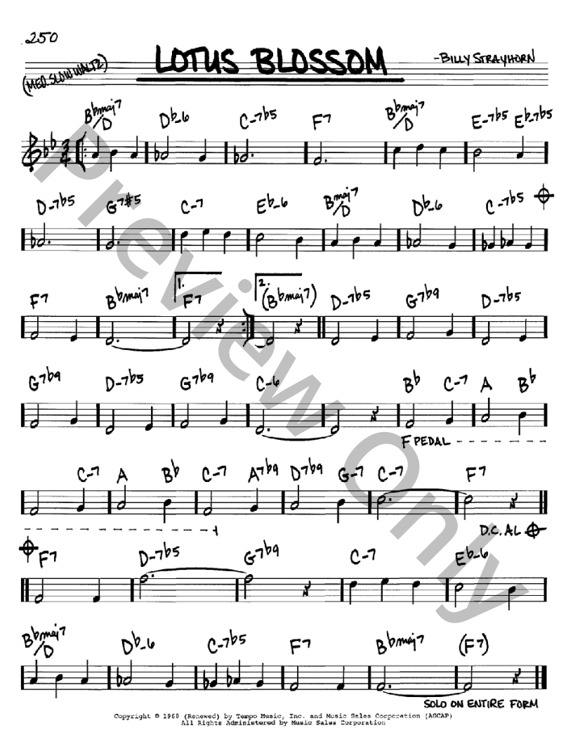 Lotus Blossom P/V/G Sheet Music | J.W. Pepper