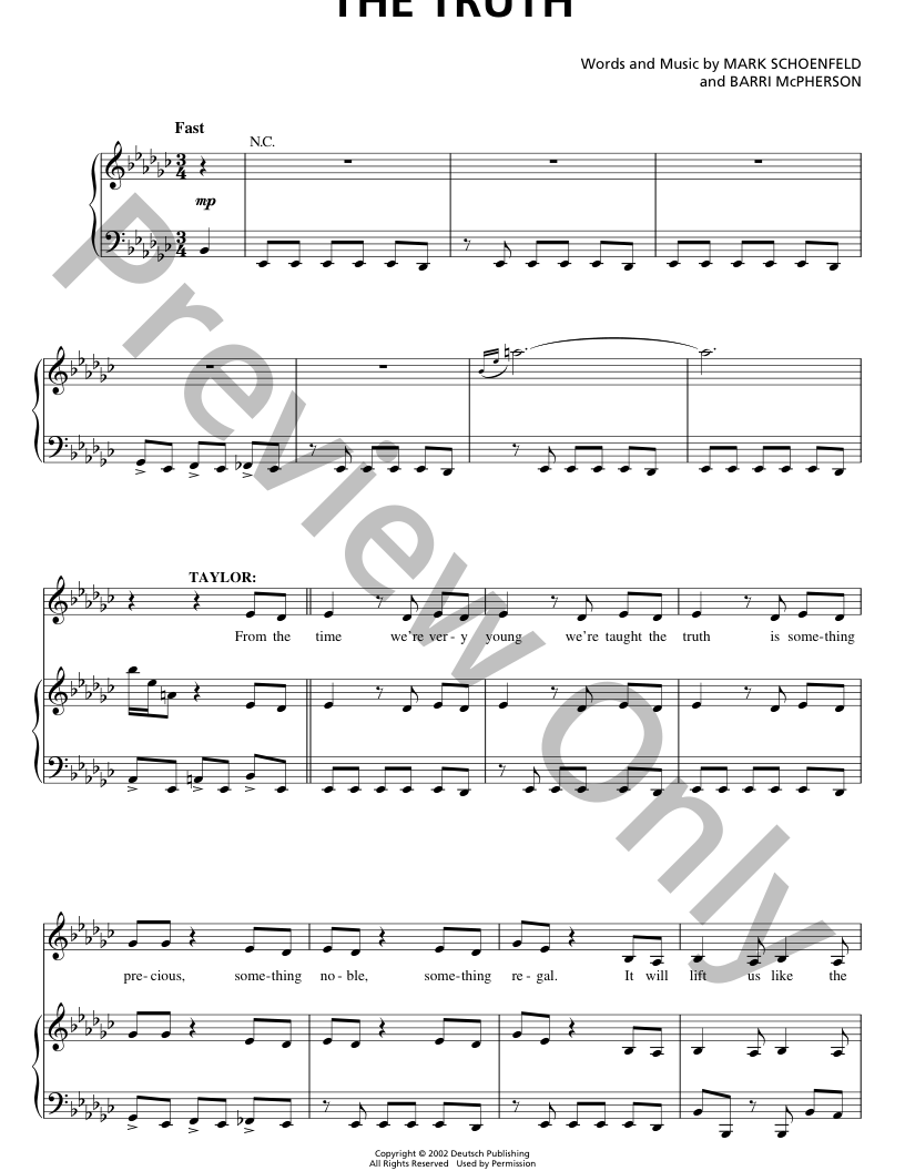 The Truth P/V/G Sheet Music | J.W. Pepper