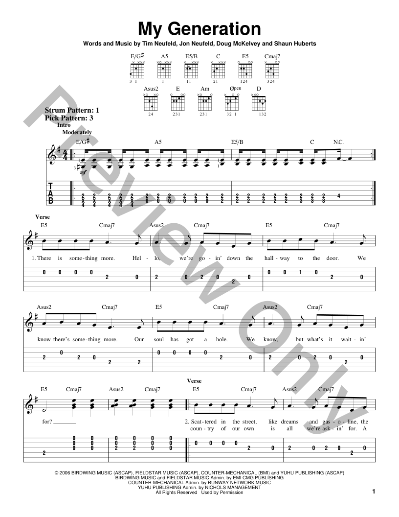 My Generation Guitar/Fretted Sheet Music | J.W. Pepper