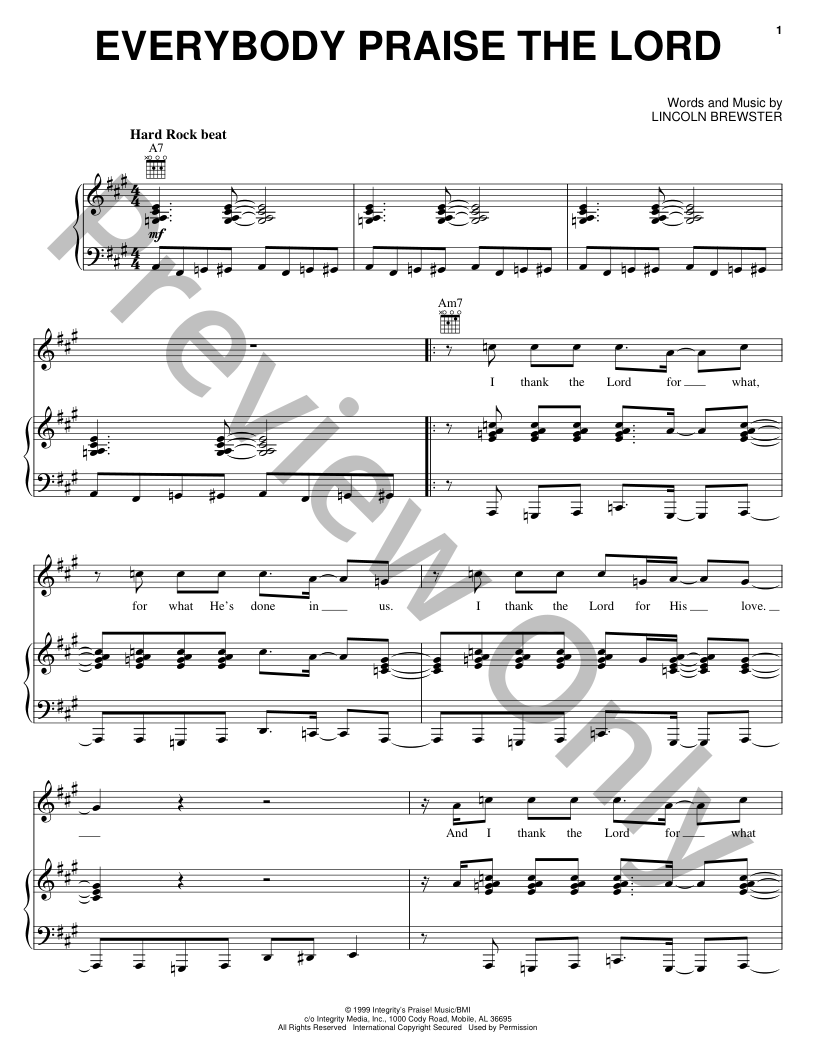 Everybody Praise the Lord P/V/G Sheet Music | J.W. Pepper