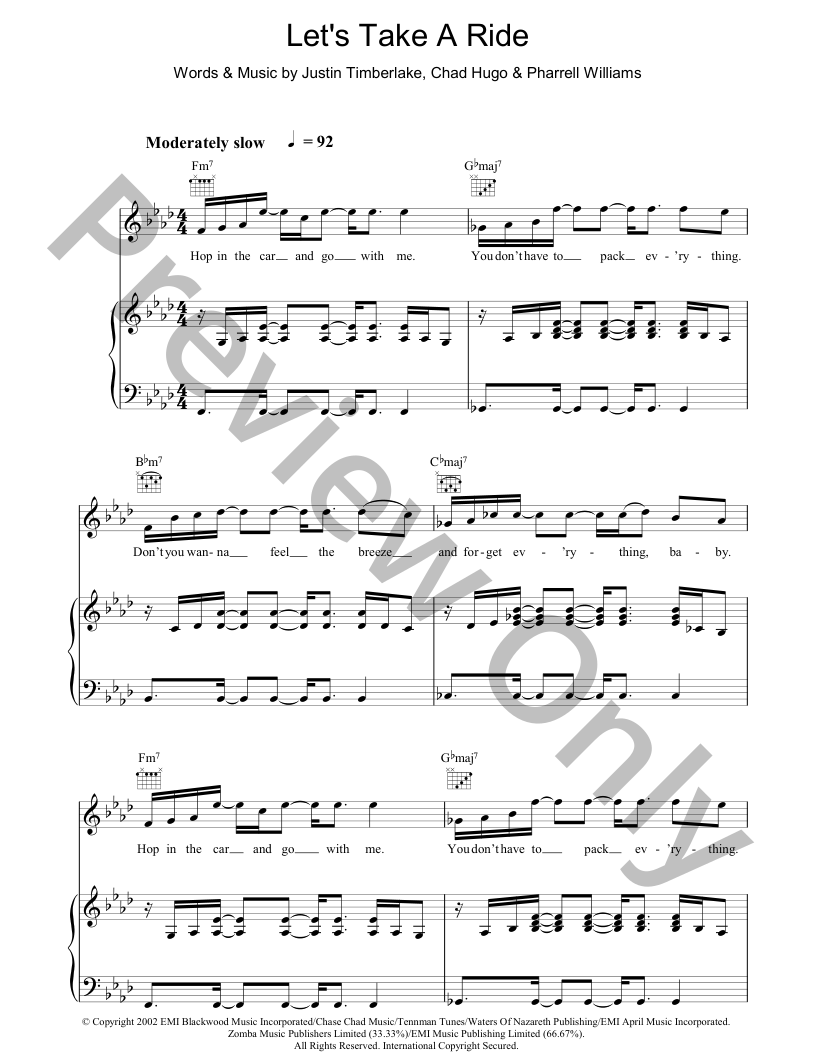 Let's Take a Ride P/V/G Sheet Music | J.W. Pepper