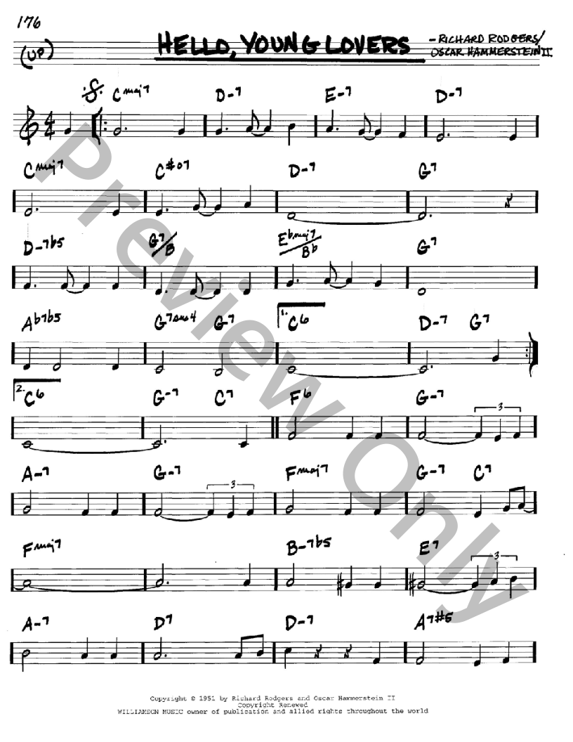 Hello, Young Lovers P/V/G Sheet Music | J.W. Pepper