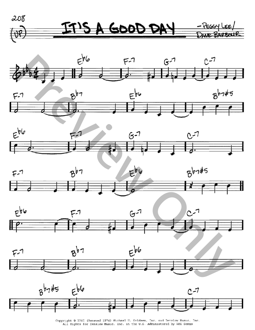 It's a Good Day P/V/G Sheet Music | J.W. Pepper