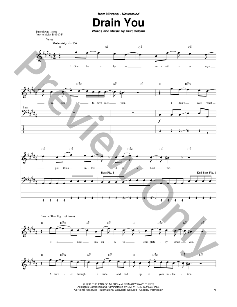 Drain You Guitar/Fretted Sheet Music | J.W. Pepper
