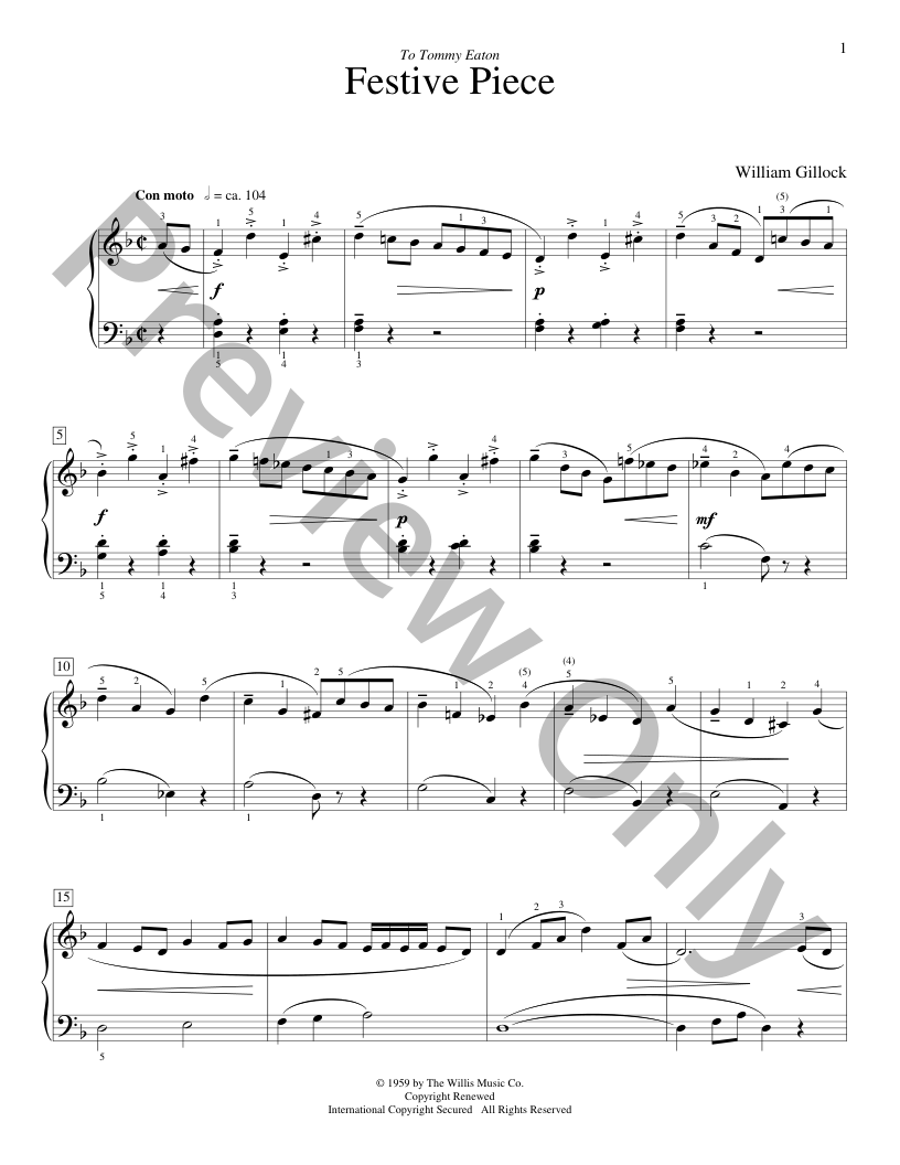 Festive Piece Piano Sheet Music | J.W. Pepper